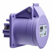 Розетка ABB 16А, 40-50В, 12часов, 50/60 Гц, 2-полюсная,скрытого монтажа, углового типа, IP44 ABB